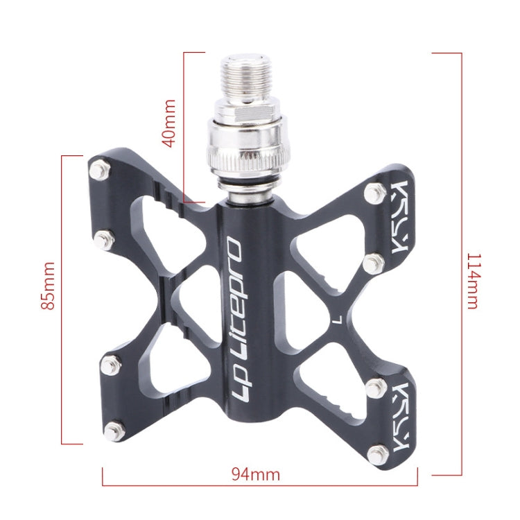 LP LitePro K5 Folding Bkie Aluminum Alloy Bearin Pedals(Black) - Pedals by LP LitePro | Online Shopping UK | buy2fix