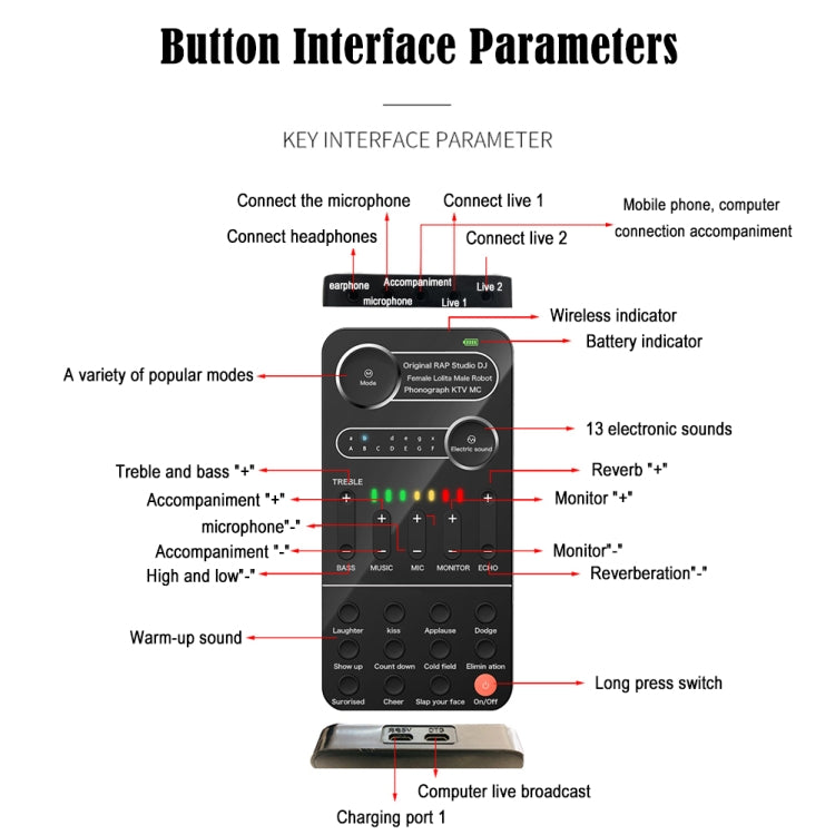 K9 Set Voice Changer Game Live Broadcast Mobile Computer Sound Card - Consumer Electronics by buy2fix | Online Shopping UK | buy2fix