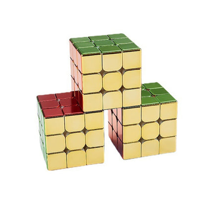 Electroplating Third-Order Magic Cube Educational Toys, Style: Magnetic Version - Magic Cubes by buy2fix | Online Shopping UK | buy2fix