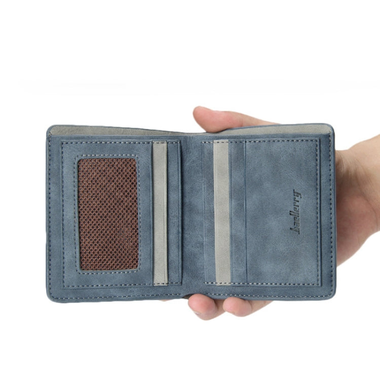 Baellerry BLR1152 Men Short Wallet Vintage Frosted Two Fold Wallet(Coffee Vertical) - Wallets by Baellerry | Online Shopping UK | buy2fix