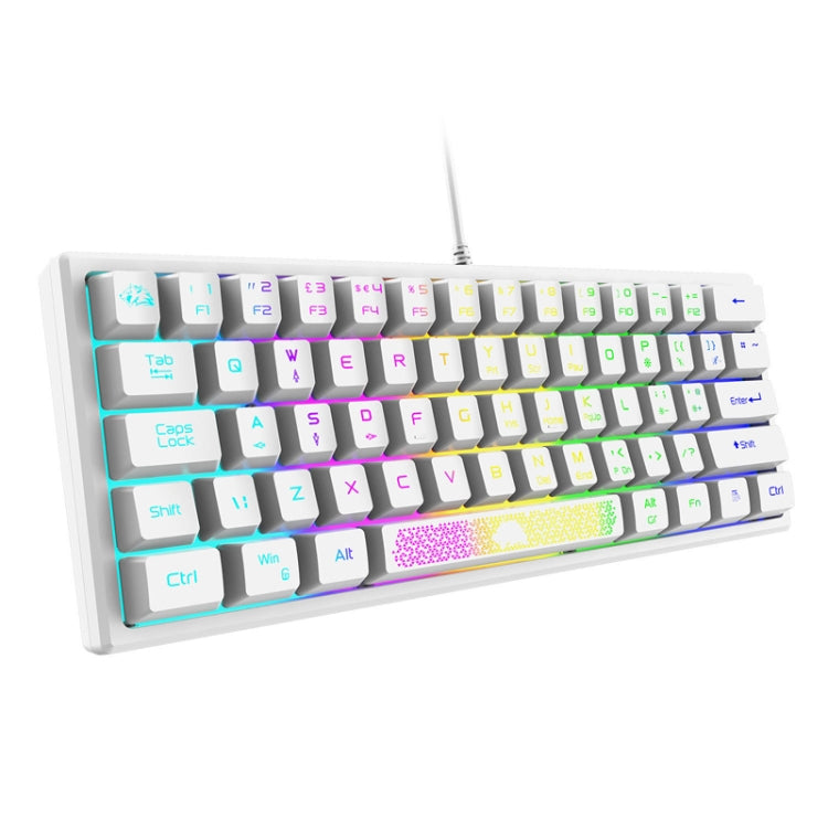 ZIYOU LANG K61 62 Keys RGB Lighting Mini Gaming Wired Keyboard, Cable Length:1.5m(White) - Wired Keyboard by ZIYOU LANG | Online Shopping UK | buy2fix