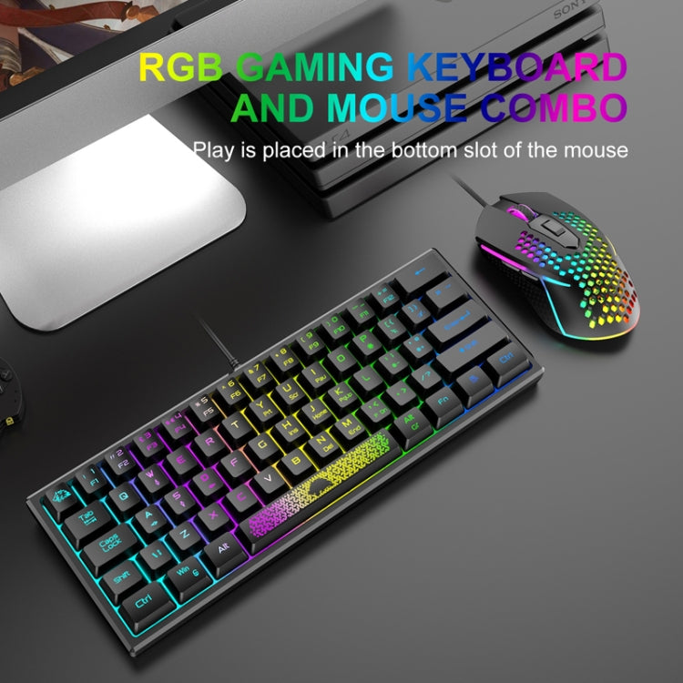 ZIYOU LANG K61 62 Keys RGB Lighting Mini Gaming Wired Keyboard, Cable Length:1.5m(White) - Wired Keyboard by ZIYOU LANG | Online Shopping UK | buy2fix