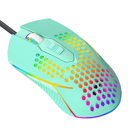 LEAVEN S50 6Keys Macro Definition Programmable RGB Lighted Gaming Wired Mouse, Cable Length: 1.5m(Blue) - Wired Mice by LEAVEN | Online Shopping UK | buy2fix