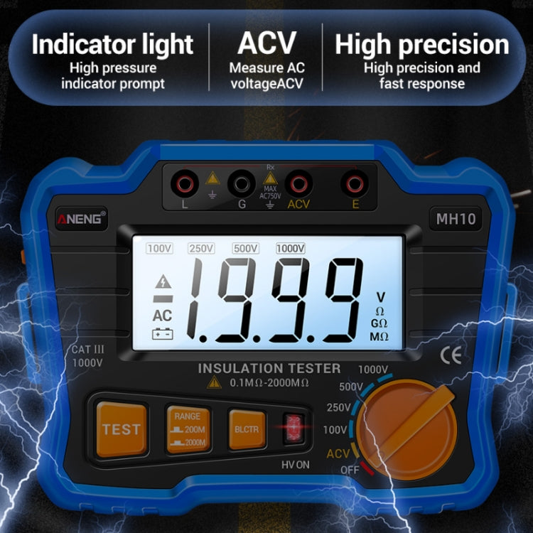 ANENG MH10 Digital High Precision Insulation Resistance Tester(Orange) - Consumer Electronics by ANENG | Online Shopping UK | buy2fix