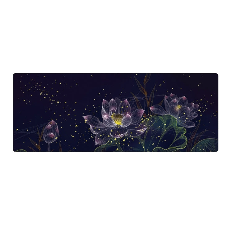 400x900x4mm Locked Large Desk Mouse Pad(2 Lotus) - Mouse Pads by buy2fix | Online Shopping UK | buy2fix