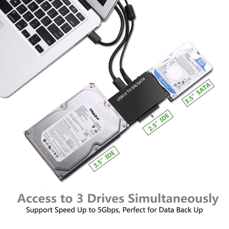 USB3.0 To SATA / IDE Easy Drive Cable External Hard Disk Adapter, Plug Specifications: US Plug - USB to IDE / SATA by buy2fix | Online Shopping UK | buy2fix