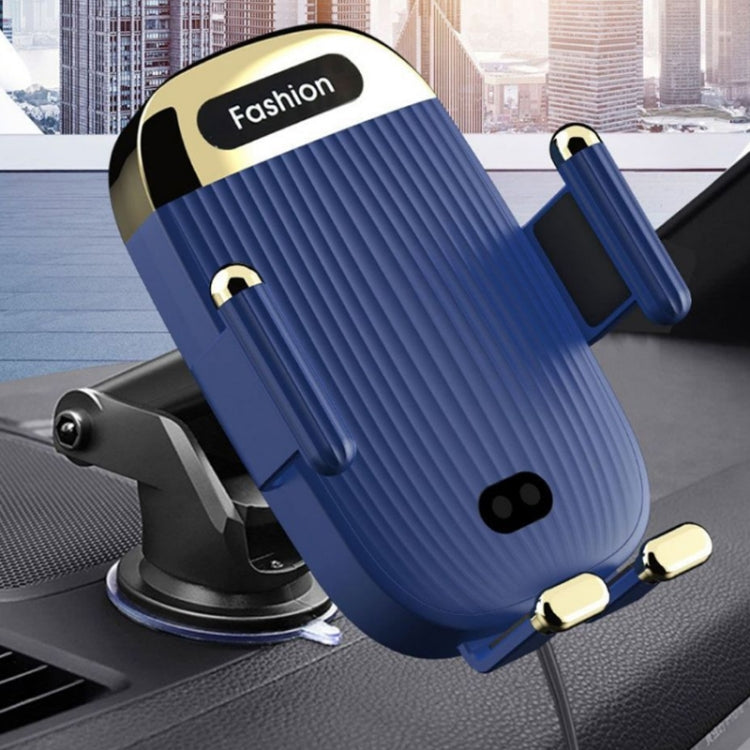 S18 15W Car Wireless Charger Phone Holder, Color: Blue  With Suction Cup Bracket - In Car by buy2fix | Online Shopping UK | buy2fix