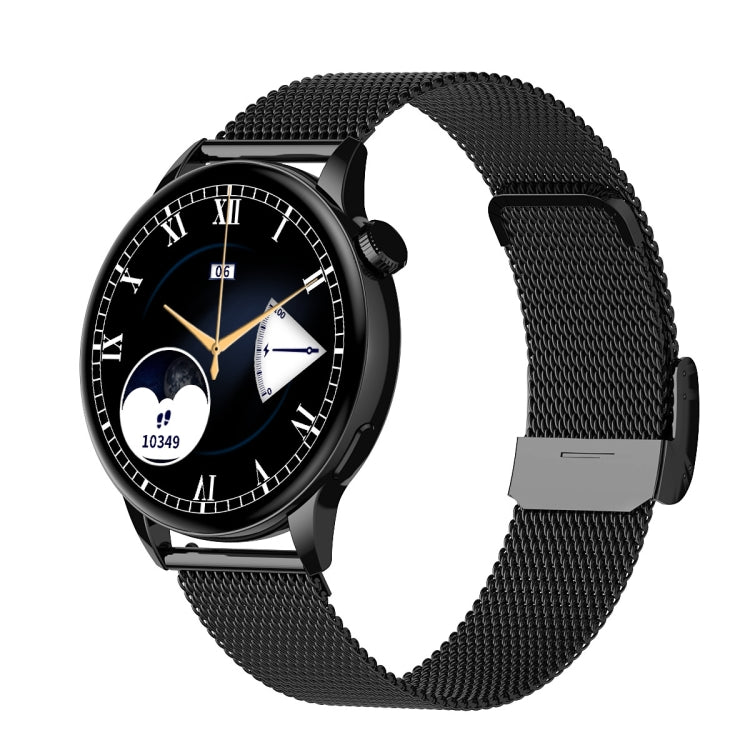 HD1 1.3 Inch AMOLED Screen Smart Watch with NFC Function(Black Steell+Silicone Strap) - Smart Wear by buy2fix | Online Shopping UK | buy2fix