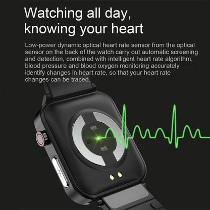 LOANIY E86 1.7 Inch Heart Rate Monitoring Smart Bluetooth Watch, Color: Black Leather - Smart Watches by LOANIY | Online Shopping UK | buy2fix