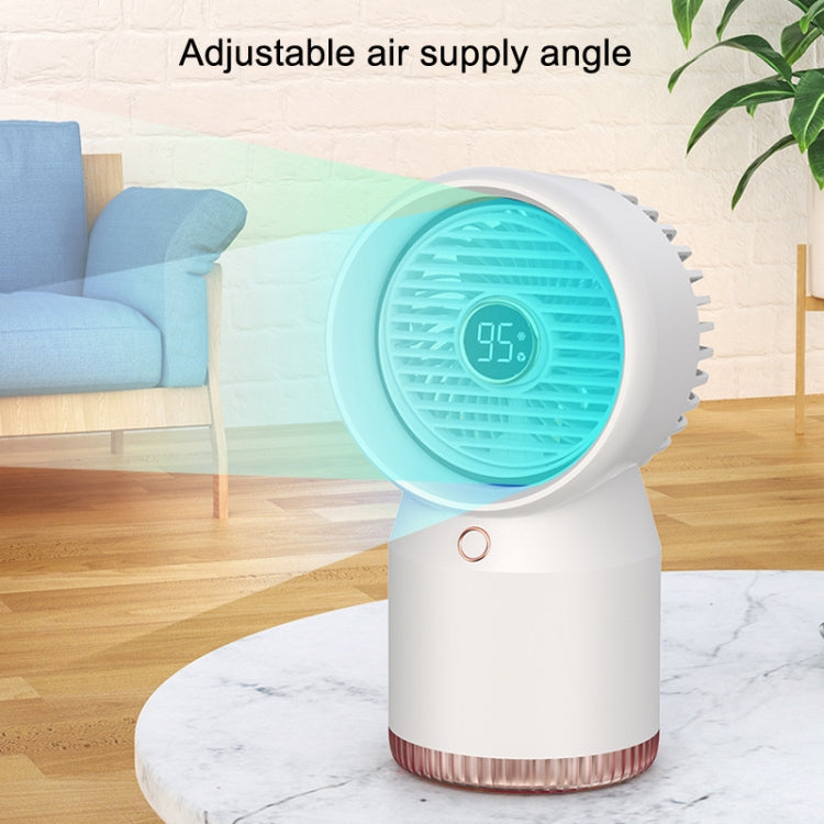 Spray Humidified LED Digital Display Office Home Fan, Style: 3600mAh Rechargeable(Blue) - Consumer Electronics by buy2fix | Online Shopping UK | buy2fix