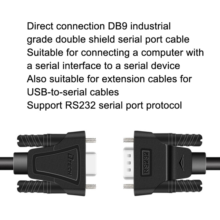 DTECH RS232 Serial Direct Line DB9 Extension Line Male to Male 1.5m - RS485 / RS232 Series by DTECH | Online Shopping UK | buy2fix