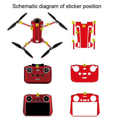 Sunnylife Drone+Remote Control Protective Sticker For DJI Mini 3 Pro RC Version(Carbon Red) - Stickers by Sunnylife | Online Shopping UK | buy2fix