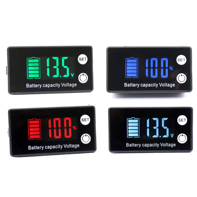 Two-Line Digital Display DC Voltmeter Lead-Acid Lithium Battery Charge Meter, Color: Green - Consumer Electronics by buy2fix | Online Shopping UK | buy2fix