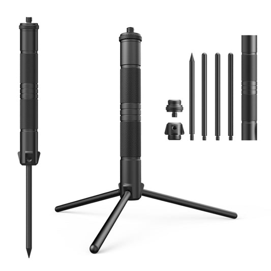 Foldable Portable Aluminum Alloy Tripod Light Stand Mobile Phone Live Tripod(Black) - Consumer Electronics by buy2fix | Online Shopping UK | buy2fix