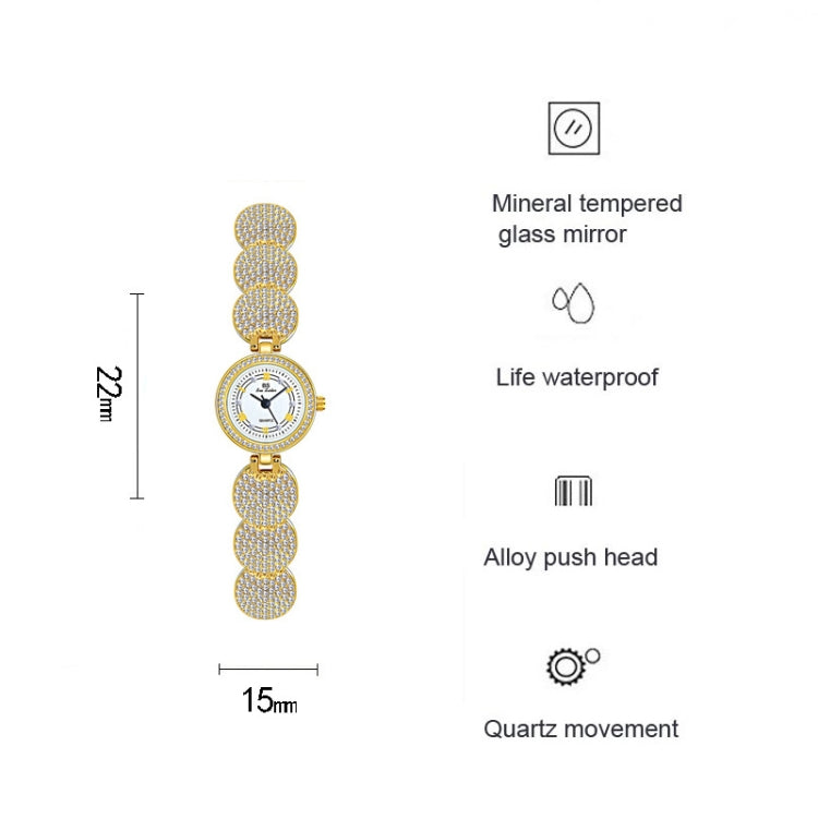 BS Bee Sister  FA1606 Diamond Inlaid Ladies Watch Jewelry Chain Watch(Silver) - Alloy Watches by BS Bee Sister | Online Shopping UK | buy2fix