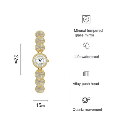 BS Bee Sister  FA1606 Diamond Inlaid Ladies Watch Jewelry Chain Watch(Silver) - Alloy Watches by BS Bee Sister | Online Shopping UK | buy2fix