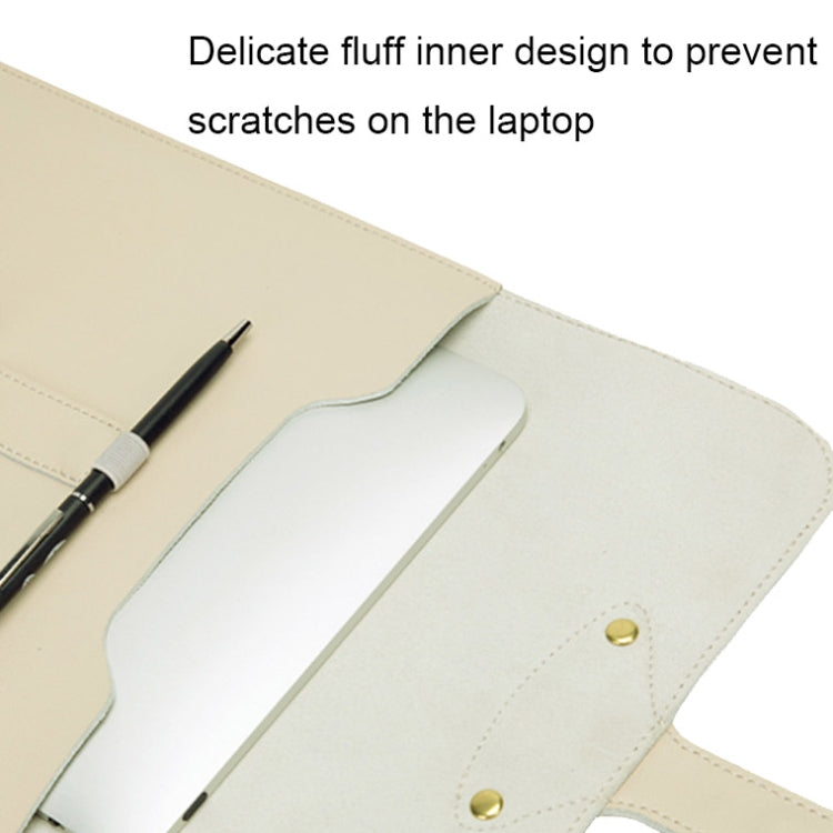 S177 3 In 1 Leather Waterproof Laptop Liner Bags, Size: 14 inches(Avocado Green) - 14.1 inch by buy2fix | Online Shopping UK | buy2fix