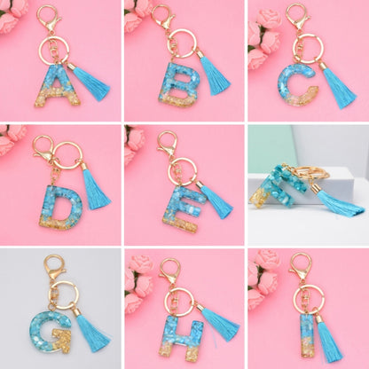 2 PCS English Alphabet Epoxy Tassel Keychain Bag Pendant(G) - In Car by buy2fix | Online Shopping UK | buy2fix