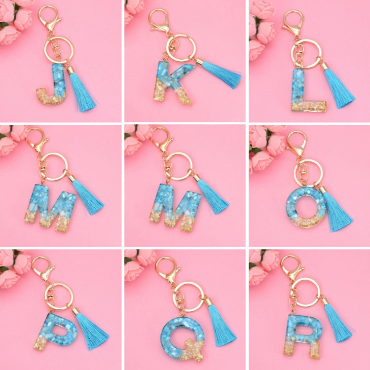 2 PCS English Alphabet Epoxy Tassel Keychain Bag Pendant(L) - In Car by buy2fix | Online Shopping UK | buy2fix