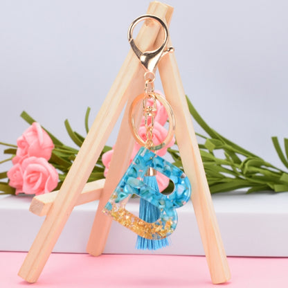 2 PCS English Alphabet Epoxy Tassel Keychain Bag Pendant(M) - In Car by buy2fix | Online Shopping UK | buy2fix