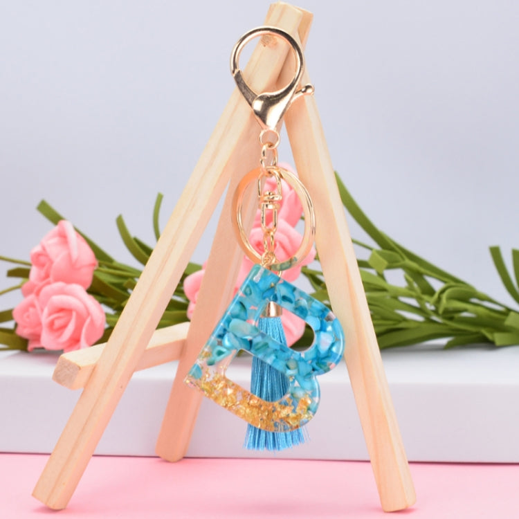 2 PCS English Alphabet Epoxy Tassel Keychain Bag Pendant(G) - In Car by buy2fix | Online Shopping UK | buy2fix