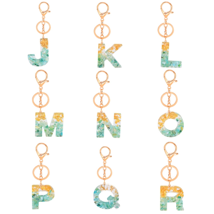 2 PCS Gold Foil Epoxy English Letter Keychain Bag Pendant(M) - In Car by buy2fix | Online Shopping UK | buy2fix