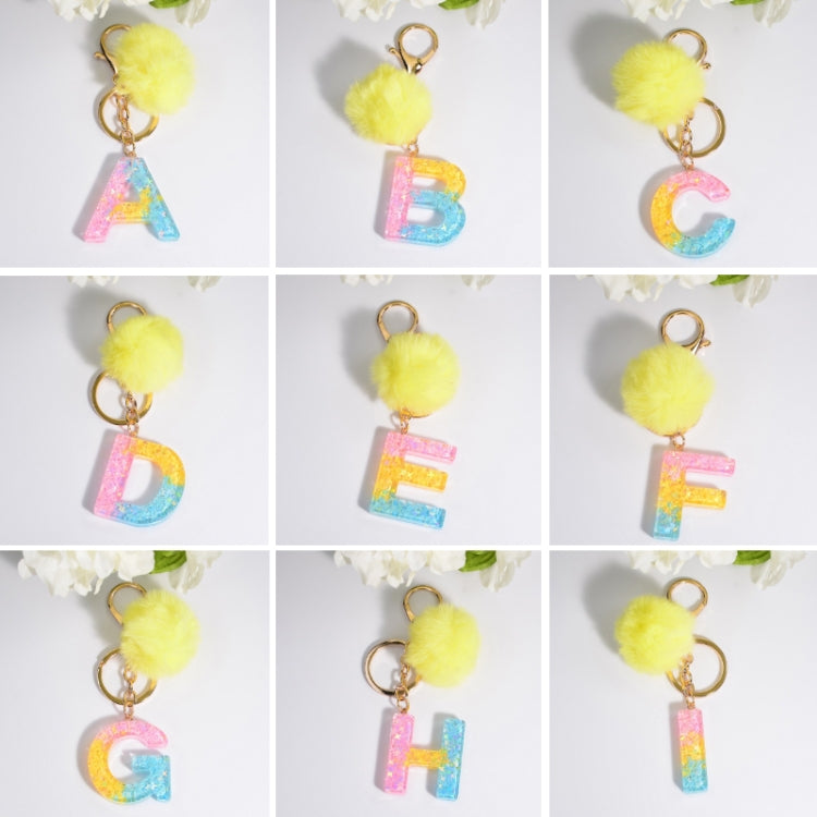 2 PCS Crystal Epoxy Rainbow Color Keychain Hair Ball Ladies Bag Pendant(B) - In Car by buy2fix | Online Shopping UK | buy2fix