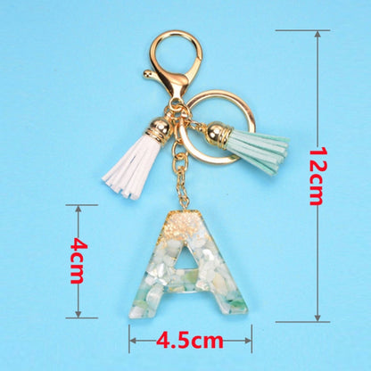 2 PCS Gold Foil English Letter Tassel Keychain Bag Decoration Pendant(B) - In Car by buy2fix | Online Shopping UK | buy2fix