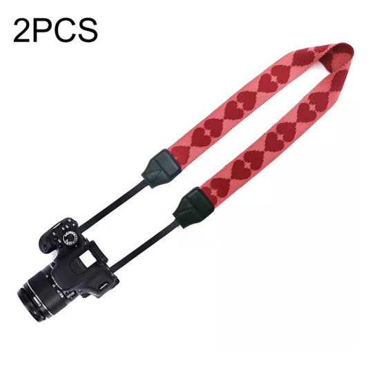 2PCS Cute Love Halter Neck Micro Single Card Machine SLR Camera Strap - Camera Accessories by buy2fix | Online Shopping UK | buy2fix