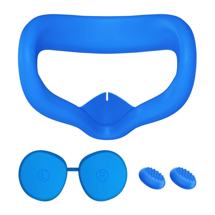 VR Silicone Eye Mask+Lens Protective Cover+Joystick Hat, For Oculus Quest 2(Blue) - Consumer Electronics by buy2fix | Online Shopping UK | buy2fix