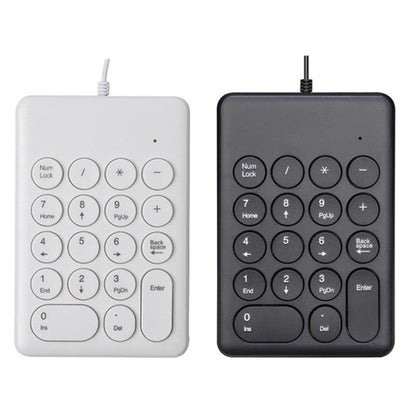 269 18 Keys Accounting Bank Wired Mini Chocolate Numeric Keypad, Cable Length: 1.25m(White) - Wired Keyboard by buy2fix | Online Shopping UK | buy2fix