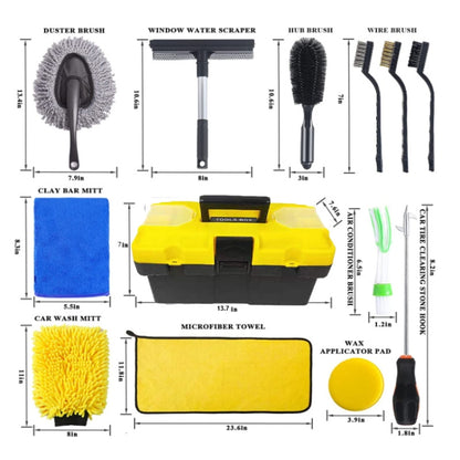 23 PCS / Set Car Wash Brush Tire Brush Glass Wiper Brush Drill Brush Cleaning Brush Set - In Car by buy2fix | Online Shopping UK | buy2fix