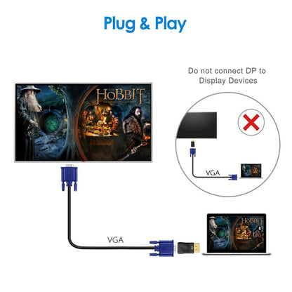 D29 DP To VGA Adapter HD Converter - VGA Converter by buy2fix | Online Shopping UK | buy2fix