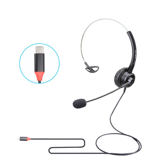 VT200 Single Ear Telephone Headset Operator Headset With Mic,Spec: Type-C - Consumer Electronics by buy2fix | Online Shopping UK | buy2fix