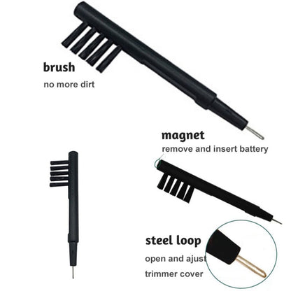 2 PCS 3 In 1 Hearing Aid Cleaning Brush with Wax Loop and Battery Magnet(Black) - Others by buy2fix | Online Shopping UK | buy2fix