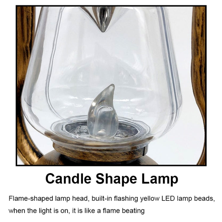 200802 Retro Solar Kerosene Lamp Shape Handheld Lamp Home Decor Flame Lamp(Rusty) - With Solar Panel by buy2fix | Online Shopping UK | buy2fix