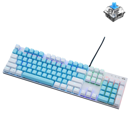 ZIYOU LANG K1 104 Keys Office Punk Glowing Color Matching Wired Keyboard, Cable Length: 1.5m(Blue White Green Axis) - Wired Keyboard by ZIYOU LANG | Online Shopping UK | buy2fix