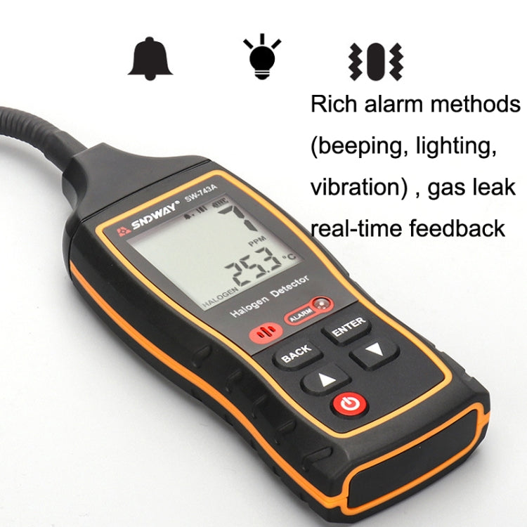 SNDWAY SW743A Halogen Gas Detector Automotive Electronic Air Conditioning Refrigerant Freon Maintenance Leak Detector(Black) - Consumer Electronics by SNDWAY | Online Shopping UK | buy2fix