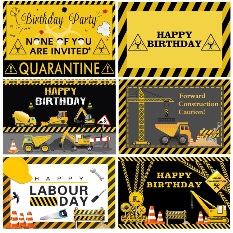 1.5m x 1m  Construction Vehicle Series Happy Birthday Photography Background Cloth(MSD00278) - Camera Accessories by buy2fix | Online Shopping UK | buy2fix