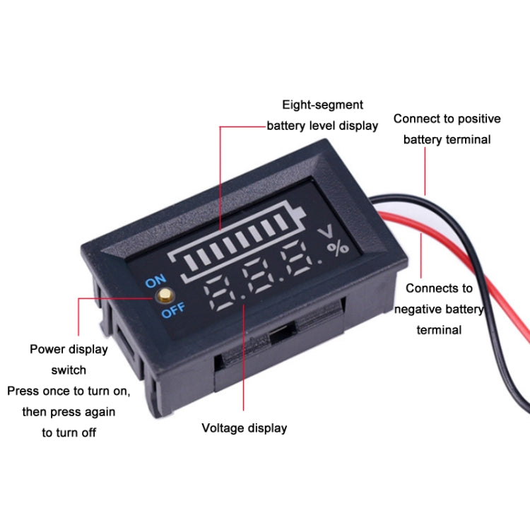 229TY 7-100V Electric Car Lithium Battery Voltage Power Meter Display Switch - Consumer Electronics by buy2fix | Online Shopping UK | buy2fix