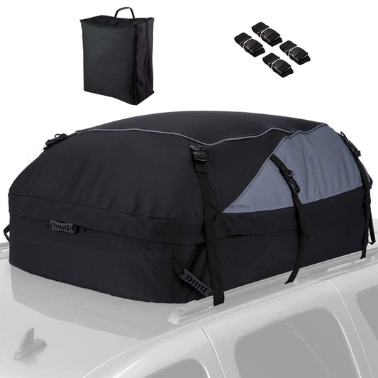 600D Oxford Cloth Car Luggage Bag Outdoor SUV Foldable Roof Bag, Size: M: 130 × 100 × 45cm(Black+Gray) - In Car by buy2fix | Online Shopping UK | buy2fix