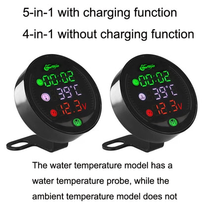 Morfayer YL-M05 5 In 1 Water Temperature Model 9-24V LED Night Vision Motorcycle Modification Instrument - In Car by buy2fix | Online Shopping UK | buy2fix