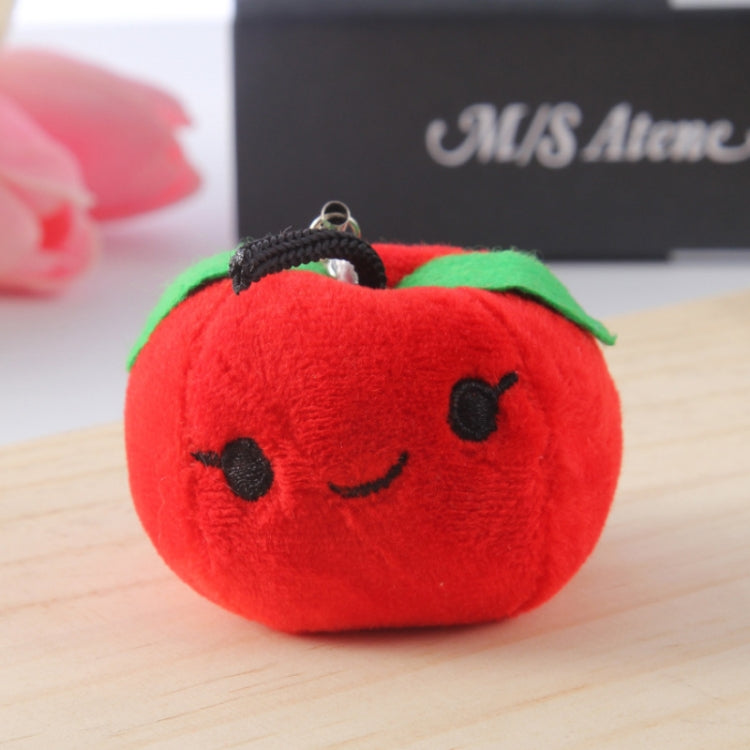 5pcs Cute Fruit And Vegetable Plush Bag Pendant Key Chain, Size: 10cm(Apple) - Key Rings by buy2fix | Online Shopping UK | buy2fix