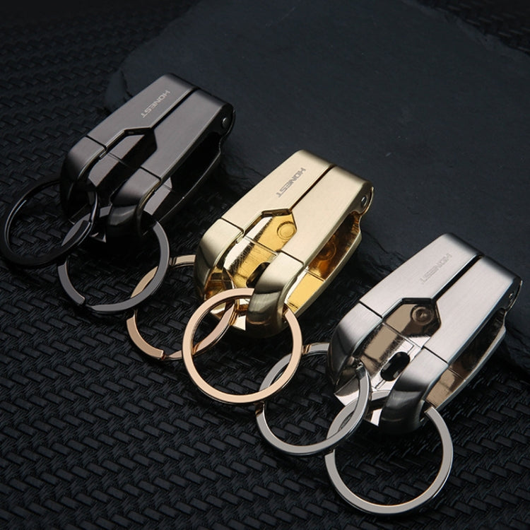 HONEST Metal Spring Clip Keychain Car Key Holder Waist Hanging Buckle(White) - In Car by HONEST | Online Shopping UK | buy2fix
