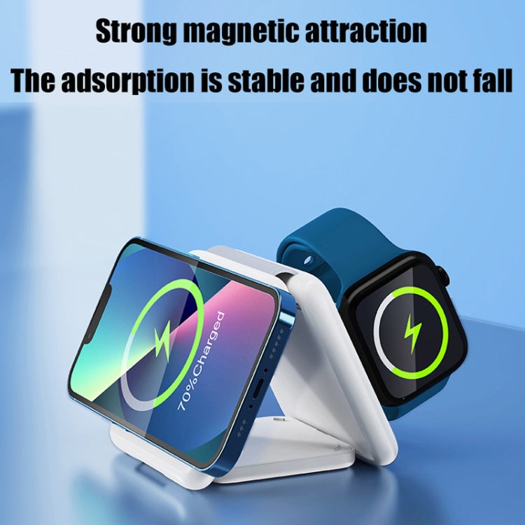 Folding 3 In 1 Wireless Charger For iPhone, Galaxy, Huawei, Xiaomi, LG, HTC and Other QI Standard Smart Phones (Black) - Wireless Charger by buy2fix | Online Shopping UK | buy2fix