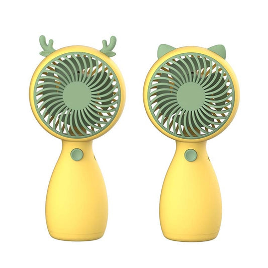 2pcs MLS6035 USB Mini Charging With Lanyard Small Fan, Style Random Delivery(Yellow) - Consumer Electronics by buy2fix | Online Shopping UK | buy2fix