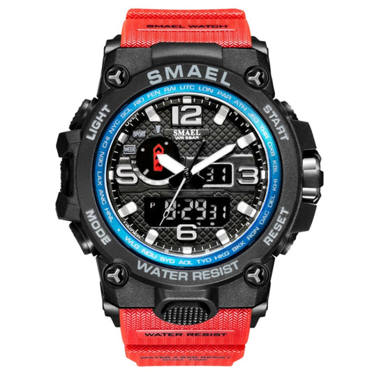 SMAEL 1545D Chronograph Calendar Alarm Clock Night Light Waterproof Watch Outdoor Men Watch(Red) - Sport Watches by SMAEL | Online Shopping UK | buy2fix