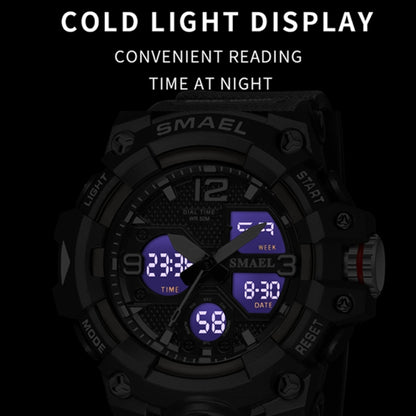 SMAEL 8008 Outdoor Sports Multifunctional Waterproof Luminous Men Watch(Black Gold) - LED Digital Watches by SMAEL | Online Shopping UK | buy2fix