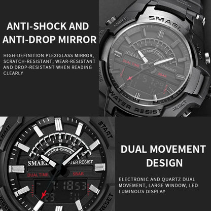 SMAEL 8028 Sports Waterproof Men Watch Outdoor Mountaineering Wear-resistant Wrist Watch(Black Gold) - LED Digital Watches by SMAEL | Online Shopping UK | buy2fix