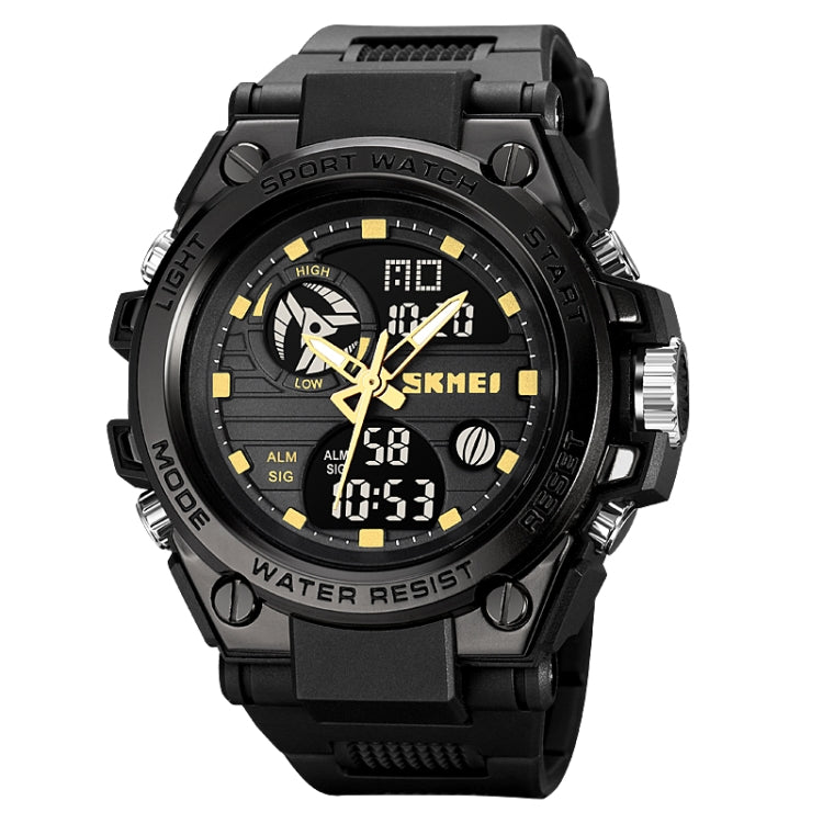 SKMEI 2031 Multifunctional Outdoor Waterproof Chronograph Men Sports Watch(Black Gold) - Silicone Strap Watches by SKMEI | Online Shopping UK | buy2fix